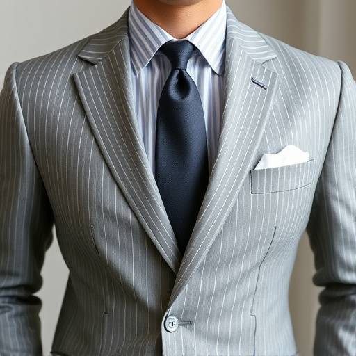A light grey pinstripe suit, embodying traditional business attire with a refined look.